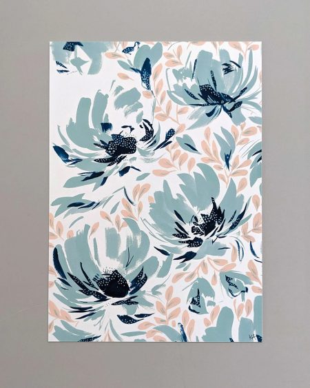 Blooms in blue - print