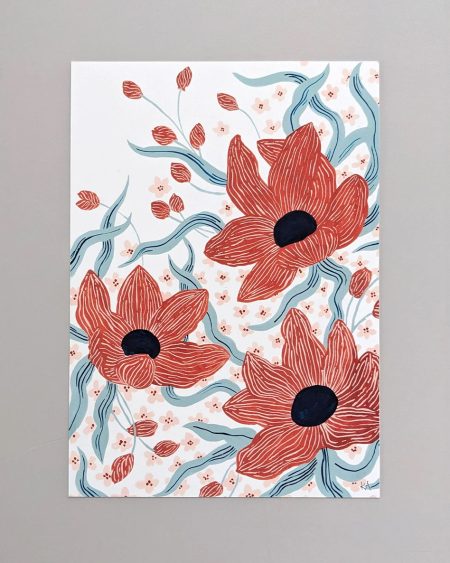 Brick and blue - print