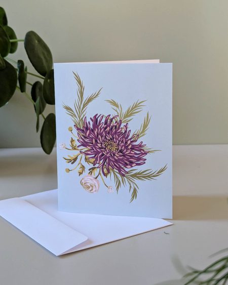 vikt kort med illustration av blommor