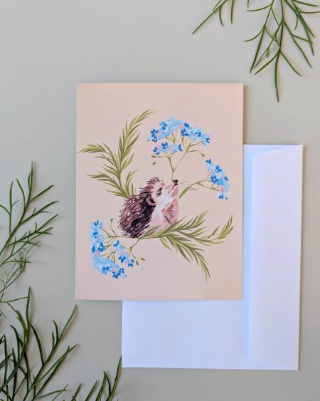 vikt kort med illustration av igelkott